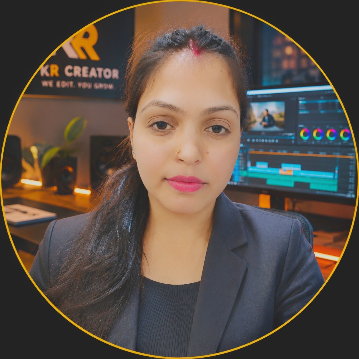 Riya Pandey, founder of KR Creator video editing agency